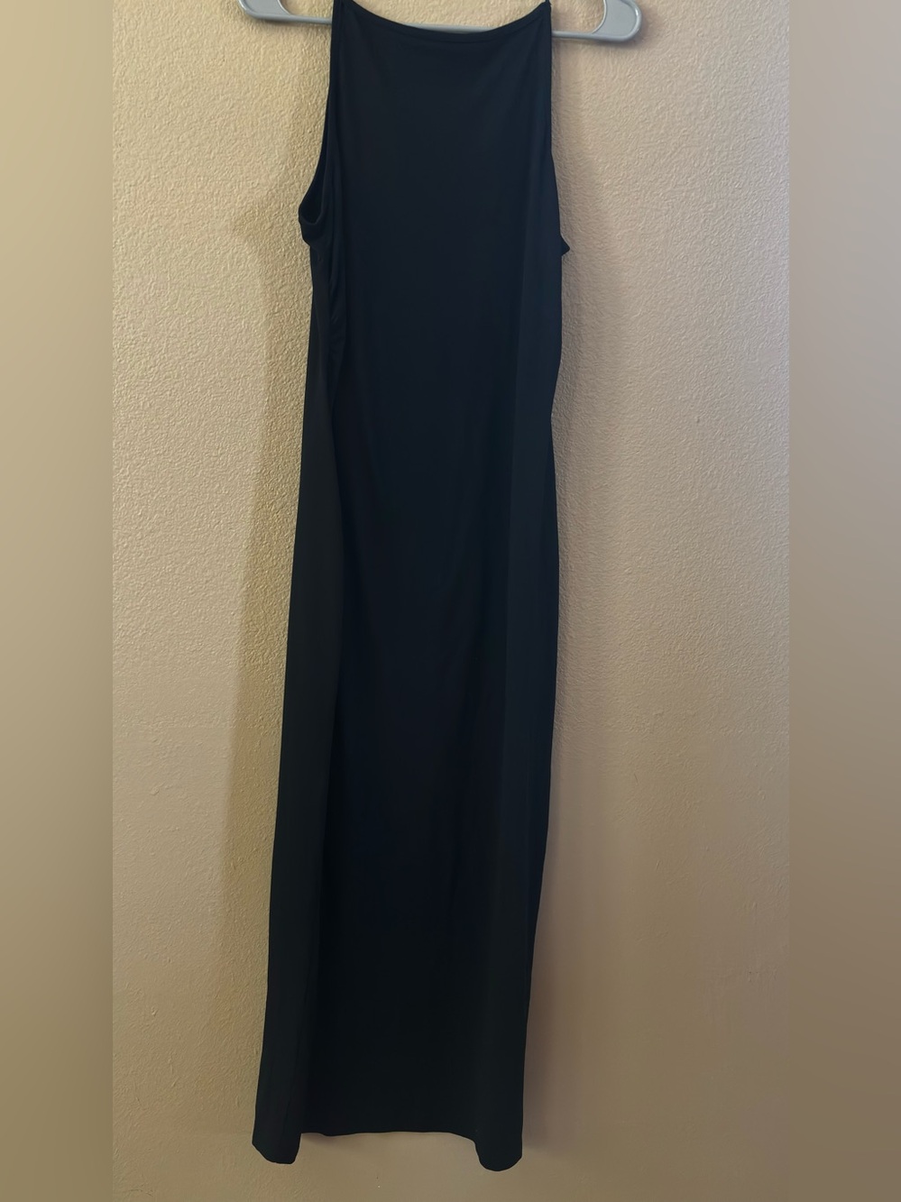 Black Sleeveless Maxi Dress - Elegant Minimalist Style - Picture 2 of 4